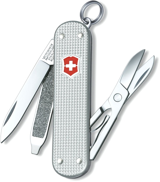 Нож-брелок Victorinox Classic Alox, 58 мм, 5 функций, рифлёный алюминий