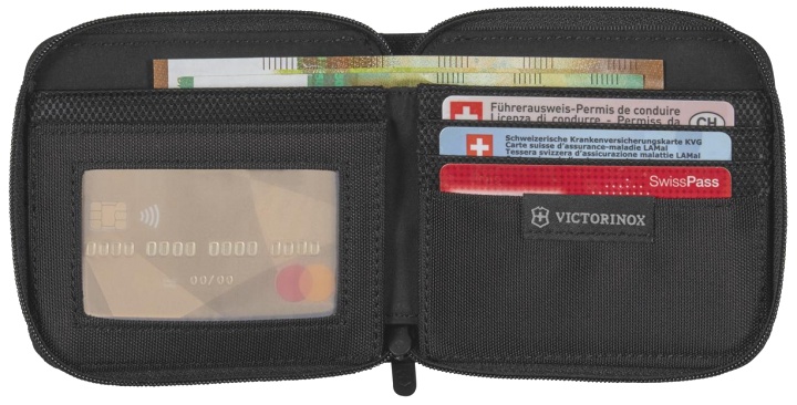  Бумажник VICTORINOX TA 5.0 Zip-Around Wallet с RFID защитой, чёрный, нейлон, 11x1x10 см