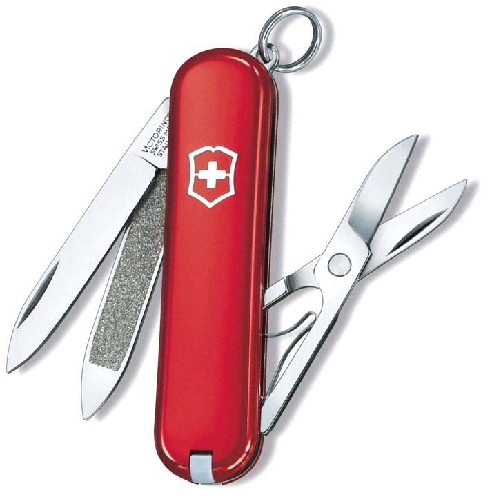 Нож-брелок Victorinox Classic, 58 мм, 7 функций, красный