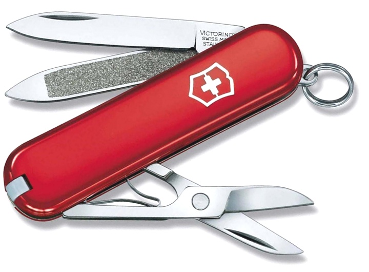 Нож-брелок Victorinox Classic, 58 мм, 7 функций, красный