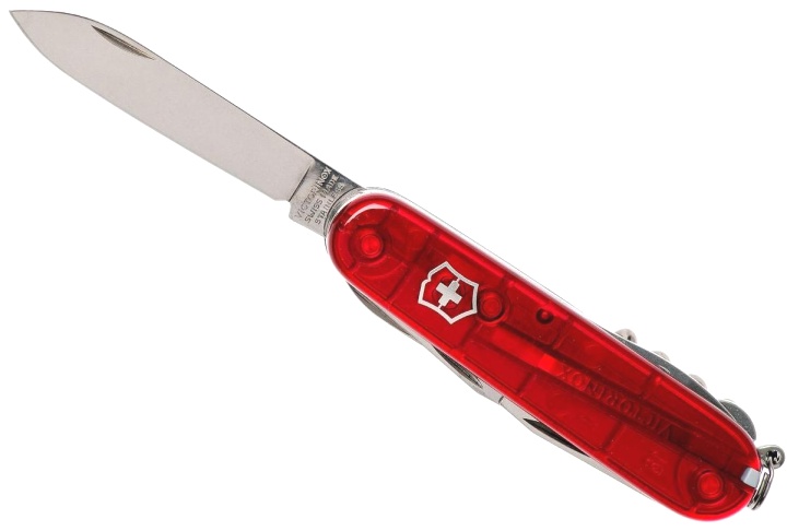 Нож Victorinox Climber, 91 мм, 14 функций, полупрозрачный красный