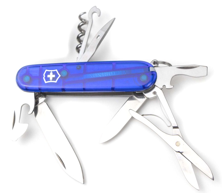 Нож Victorinox Climber, 91 мм, 14 функций, полупрозрачный синий