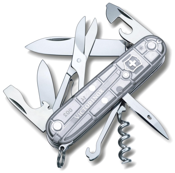 Нож Victorinox Climber, 91 мм, 14 функций, полупрозрачный серебристый