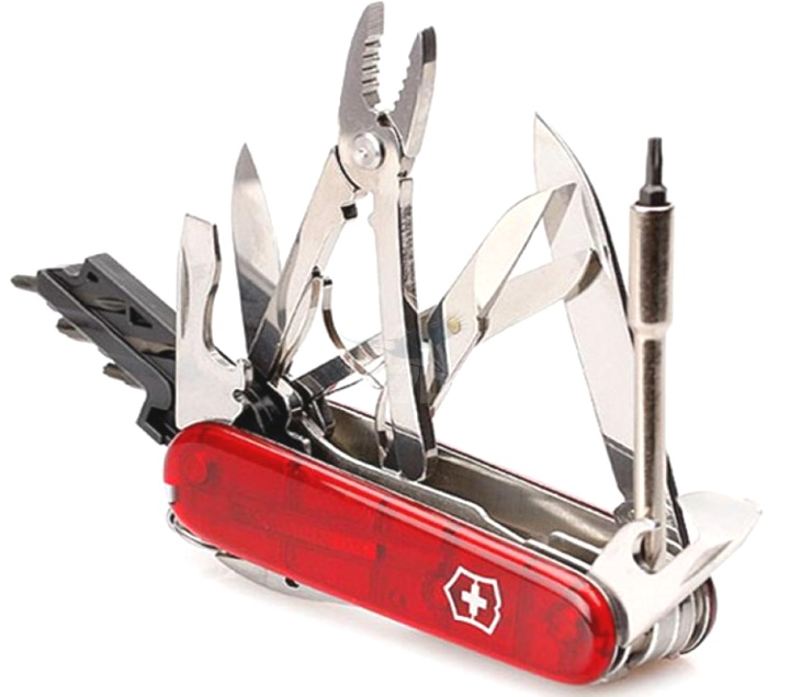 Нож Victorinox CyberTool, 91 мм, 32 функции, полупрозрачный красный