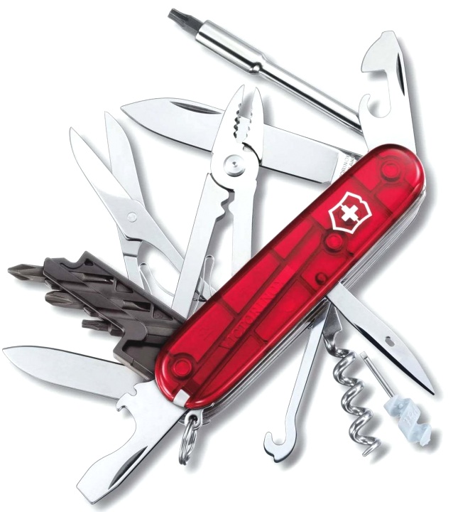 Нож Victorinox CyberTool, 91 мм, 32 функции, полупрозрачный красный