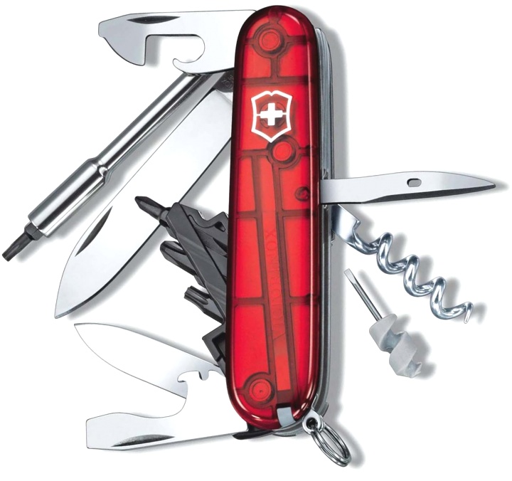 Нож Victorinox CyberTool 29, 91 мм, 27 функций, полупрозрачный красный