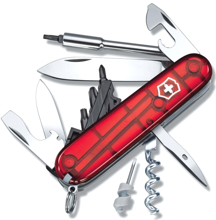 Нож Victorinox CyberTool 29, 91 мм, 27 функций, полупрозрачный красный