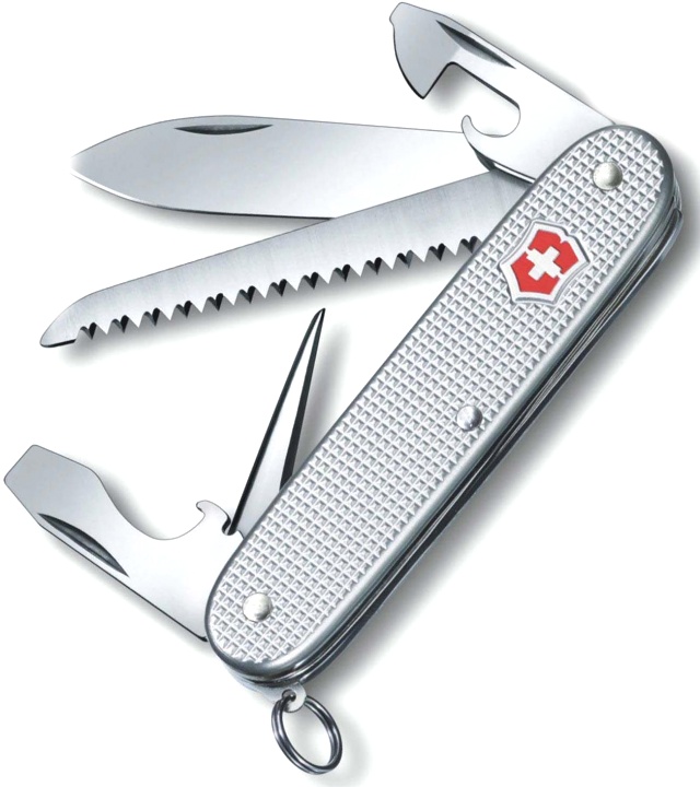 Нож Victorinox Farmer, 93 мм, 9 функций, рифлёный алюминий