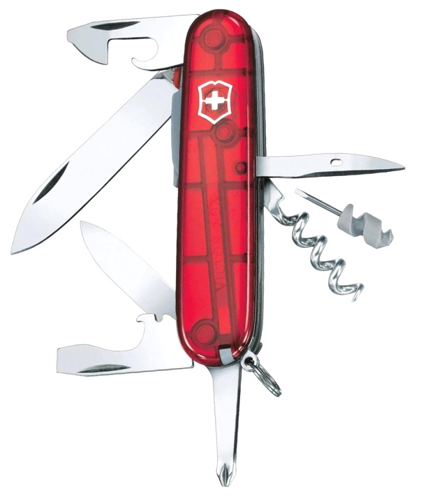 Нож Victorinox Spartan Lite, 91 мм, 15 функций, полупрозрачный красный