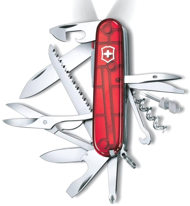 Нож Victorinox Huntsman Lite, 91 мм, 21 функция, полупрозрачный красный