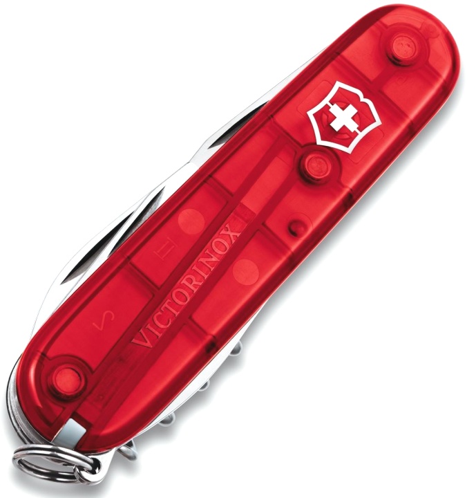 Нож Victorinox Huntsman Lite, 91 мм, 21 функция, полупрозрачный красный