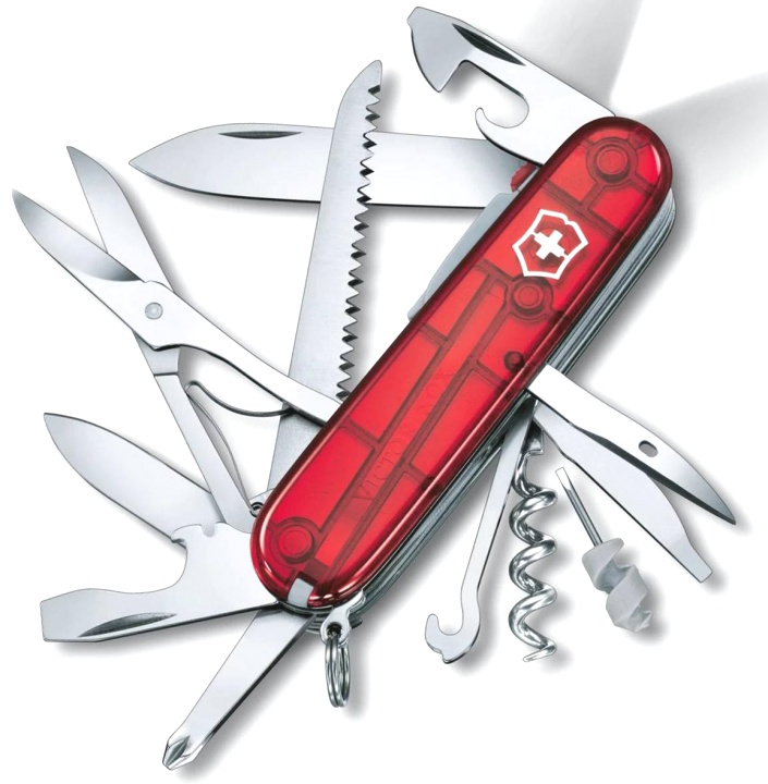 Нож Victorinox Huntsman Lite, 91 мм, 21 функция, полупрозрачный красный