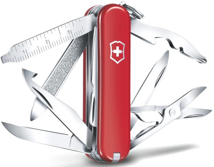 Нож-брелок Victorinox Mini Champ, 58 мм, 17 функций, красный