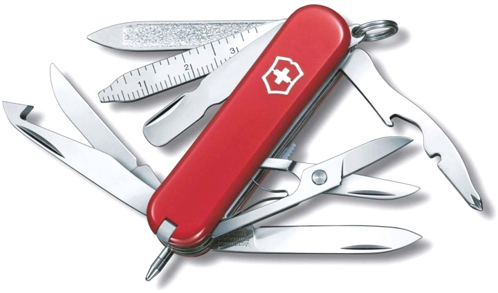 Нож-брелок Victorinox Mini Champ, 58 мм, 17 функций, красный