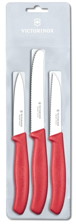  Набор кухонных ножей Victorinox, 3 предмета, красный