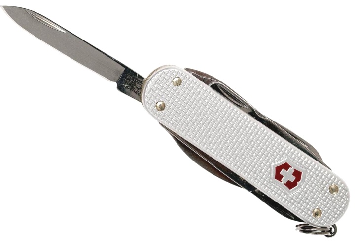  Нож-брелок Victorinox MiniChamp, 58 мм, 15 функций, рифлёный алюминий