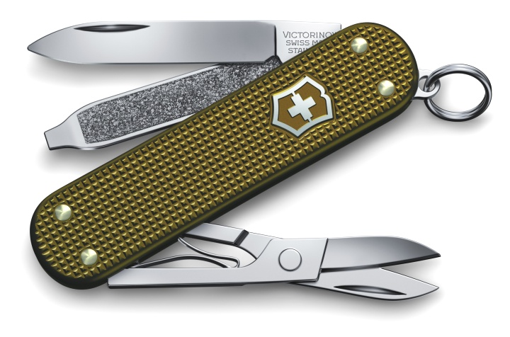  Нож-брелок Victorinox Classic Alox, 58 мм, 5 функций, рифлёный коричневый алюминий