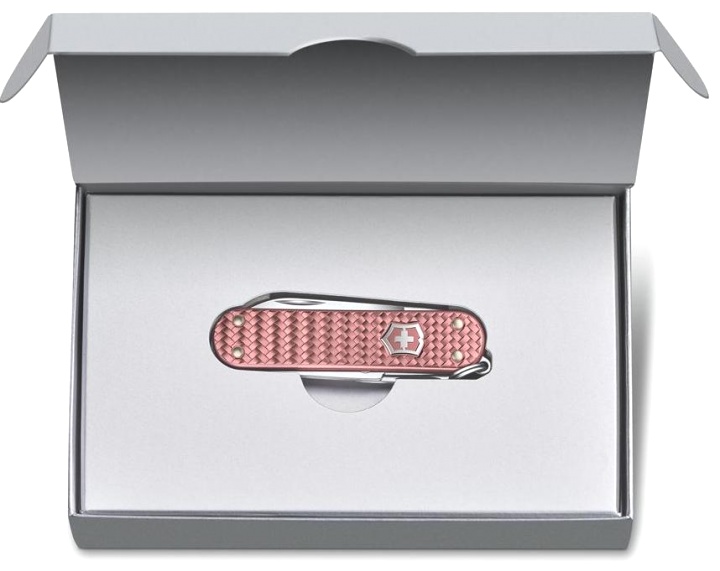  Нож-брелок Victorinox Classic SD Precious Alox Gentle Rose, 58 мм, 5 функций, розовый