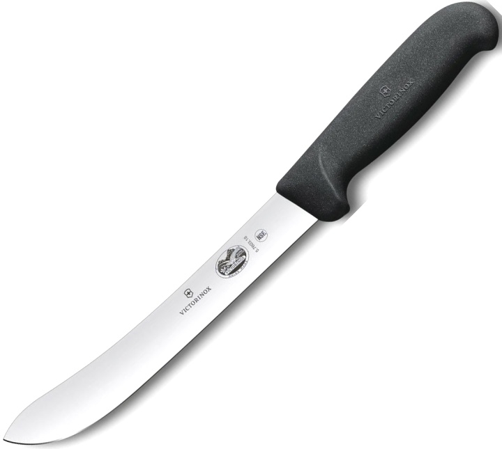  Нож кухонный Victorinox Swibo, стальной, разделочный, лезвие180мм, прямая заточка, черный