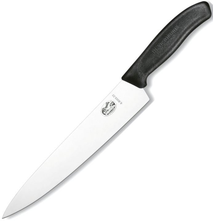  Нож кухонный Victorinox Swiss Classic, стальной, разделочный, лезвие 220мм, прямая заточка, черный