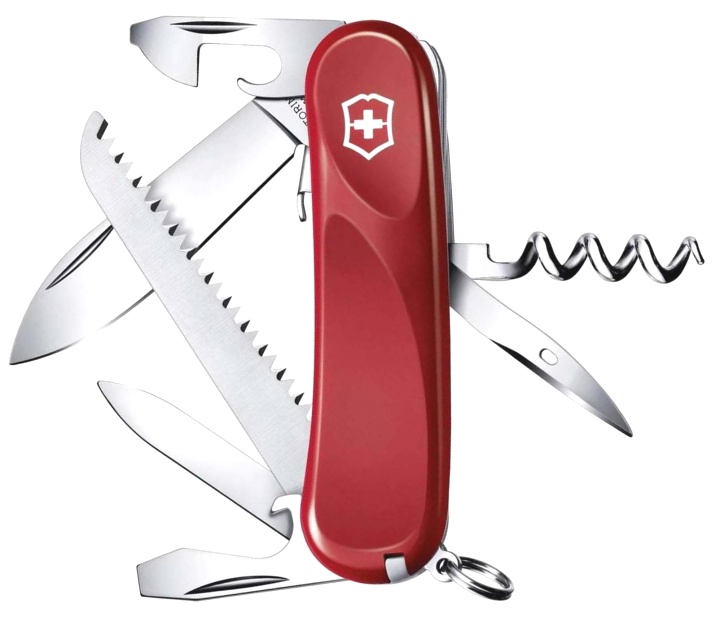 Нож Victorinox Evolution S13, 85 мм, 14 функций, с фиксатором лезвия, красный