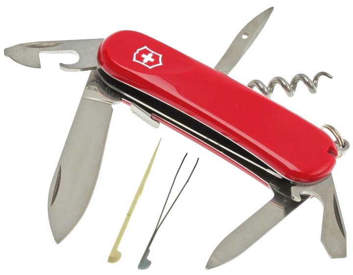 Нож Victorinox Evolution S13, 85 мм, 14 функций, с фиксатором лезвия, красный