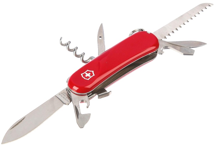 Нож Victorinox Evolution S13, 85 мм, 14 функций, с фиксатором лезвия, красный