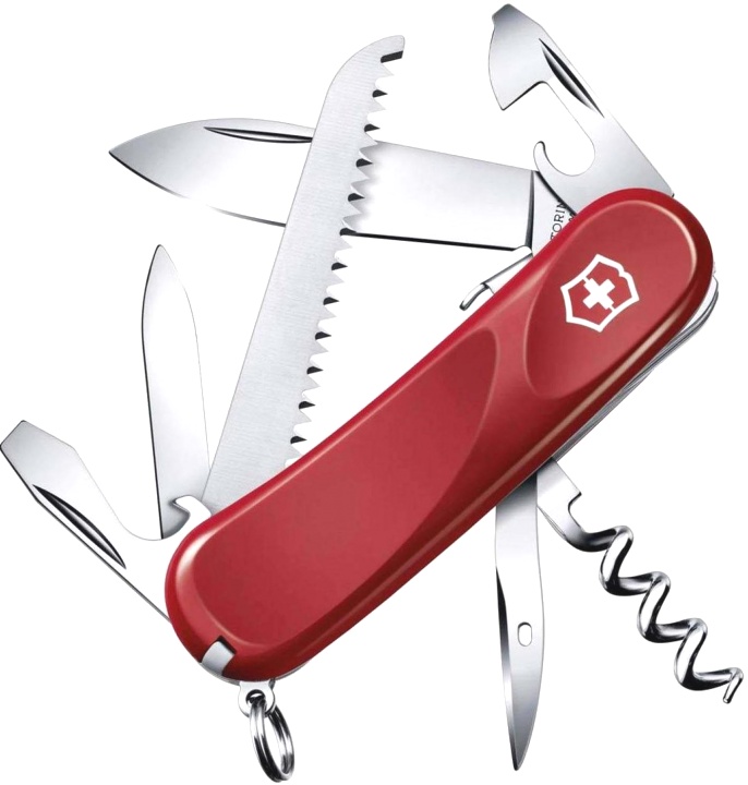 Нож Victorinox Evolution S13, 85 мм, 14 функций, с фиксатором лезвия, красный