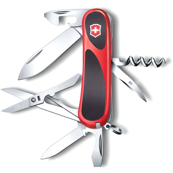  Нож Victorinox Evolution Grip S14, 85 мм, 14 функций, красный с черными вставками