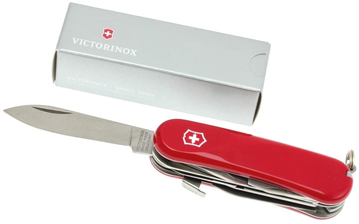  Нож Victorinox Evolution S17, 85 мм, 15 функций, с фиксатором лезвия, красный