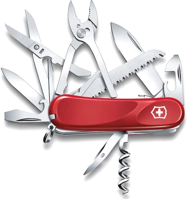 Нож Victorinox Evolution S52, 85 мм, 20 функций, с фиксатором лезвия, красный