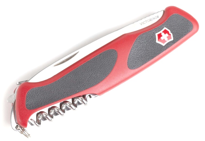 Нож Victorinox RangerGrip 71 Gardener, 130 мм, 7 функций, с фикстором лезвия, красный с черными вставками