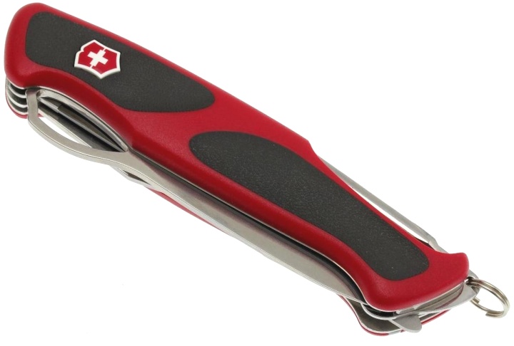 Нож Victorinox RangerGrip 78, 130 мм, 12 функций, с фиксатором лезвия, красный с черными вставками