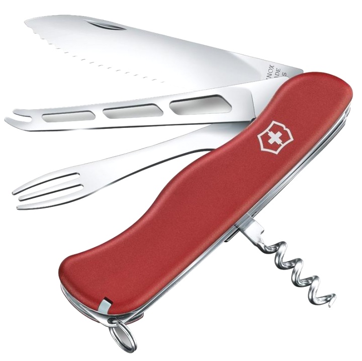  Нож перочинный Victorinox Cheese Master, 111 мм, 8 функций, с фиксатором лезвия, красный