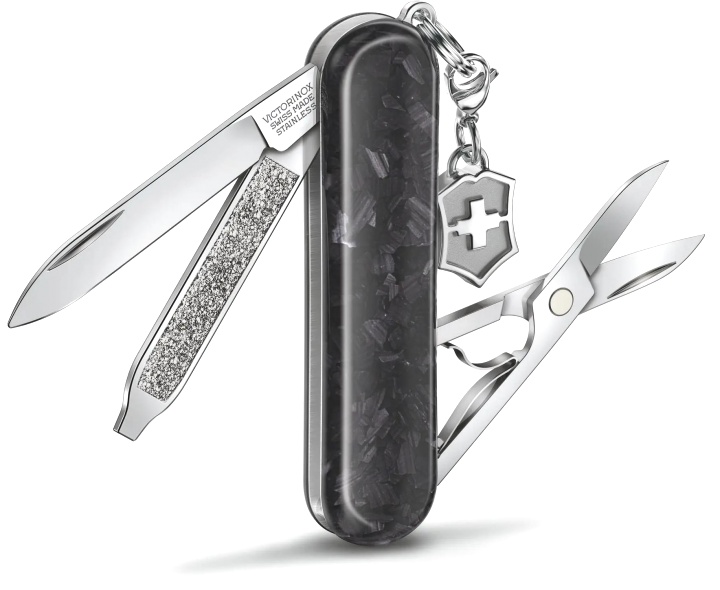  Нож перочинный Victorinox Classic Brilliant Carbon, 58мм., 5 функций, черный/серебристый, подар.коробка