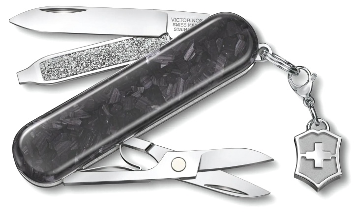  Нож перочинный Victorinox Classic Brilliant Carbon, 58мм., 5 функций, черный/серебристый, подар.коробка