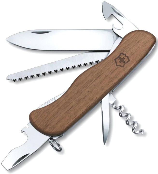  Нож Victorinox Forester, 111 мм, 10 функций, с фиксатором лезвия, дерево