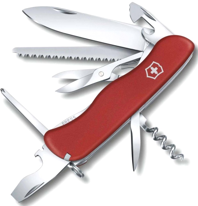  Нож Victorinox Outrider, 111 мм, 14 функций, с фиксатором лезвия, красный