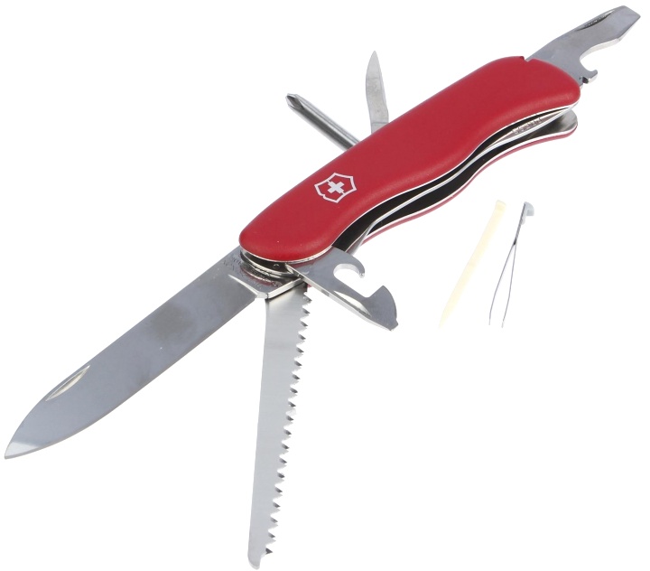 Нож Victorinox Trailmaster, 111 мм, 12 функций, с фиксатором лезвия, красный