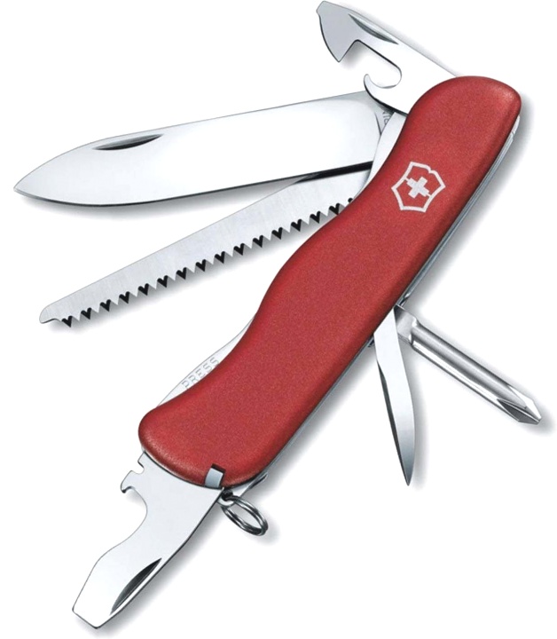 Нож Victorinox Trailmaster, 111 мм, 12 функций, с фиксатором лезвия, красный