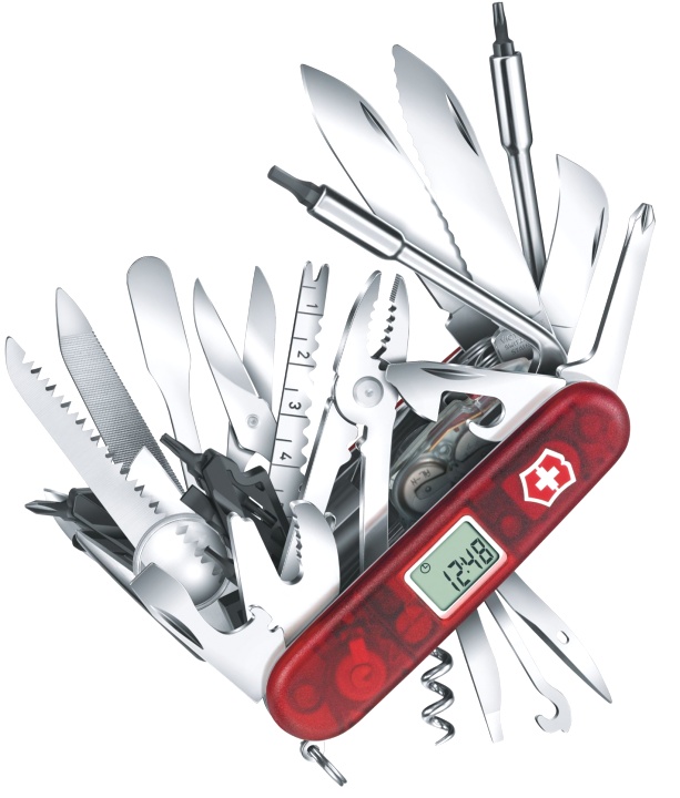 Нож складной Victorinox SwissChamp XAVT, 91 мм, 81 функция, полупрозрачный красный 1.6795.XAVT