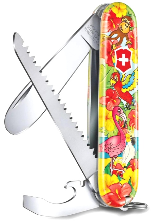  Нож Victorinox My First Victorinox Parrot Edition, 84 мм, 9 функций, 