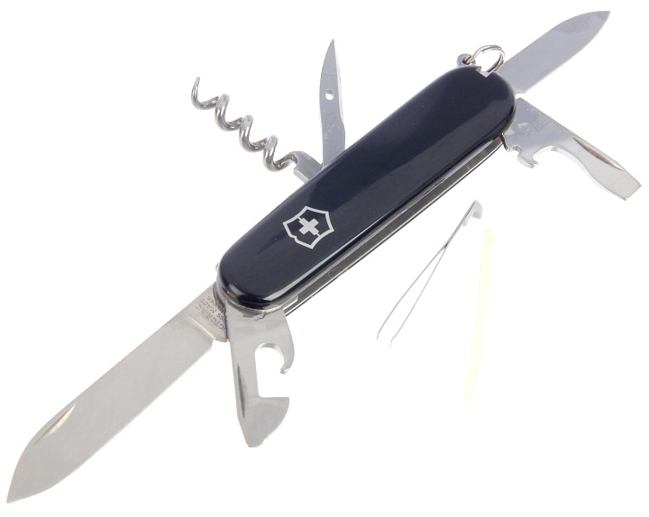  Нож Victorinox Spartan, 91 мм, 12 функций, черный, блистер