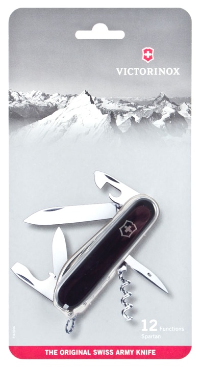  Нож Victorinox Spartan, 91 мм, 12 функций, черный, блистер