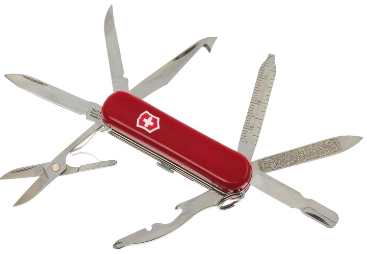  Нож-брелок Victorinox MiniChamp, 58 мм, 17 функций, красный