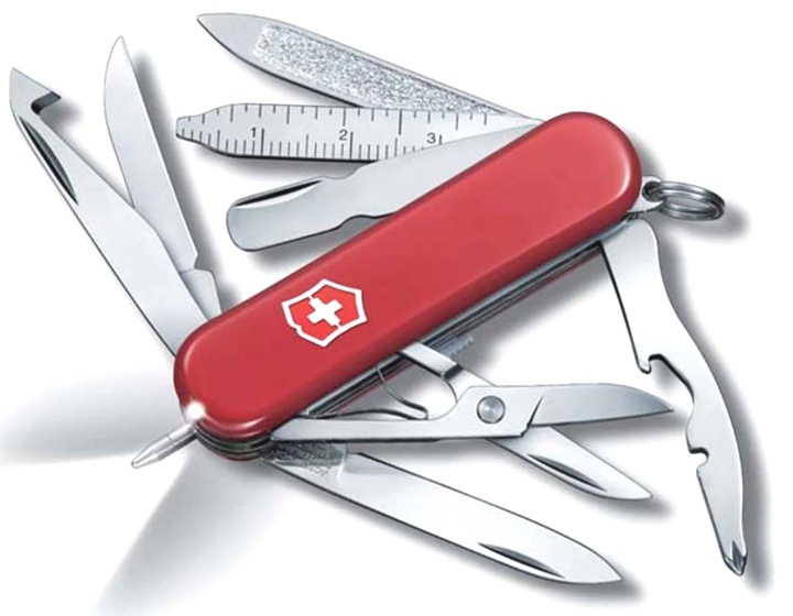  Нож-брелок Victorinox MiniChamp, 58 мм, 17 функций, красный