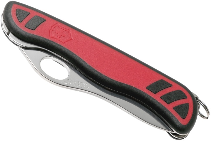 Нож Victorinox Sentinel One Hand, 111 мм, 3 функции, с фиксатором лезвия, красный с черными вставками