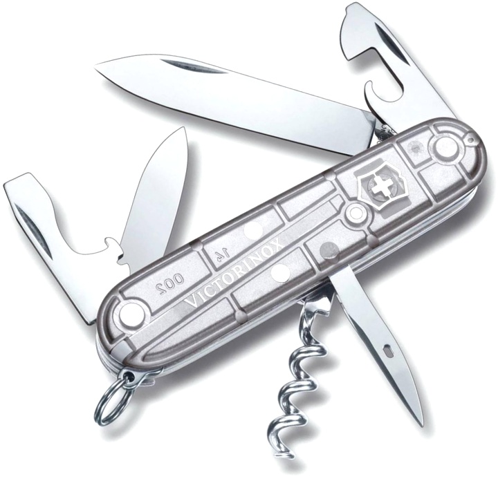 Нож Victorinox Spartan, 91 мм, 12 функций, полупрозрачный серебристый