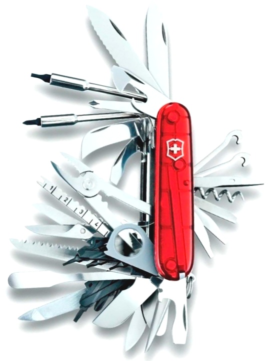 Нож Victorinox SwissChamp XLT, 91 мм, 49 функций, полупрозрачный красный