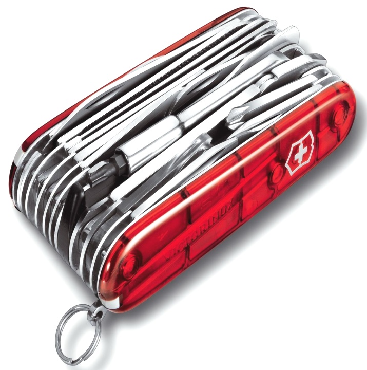 Нож Victorinox SwissChamp XLT, 91 мм, 49 функций, полупрозрачный красный